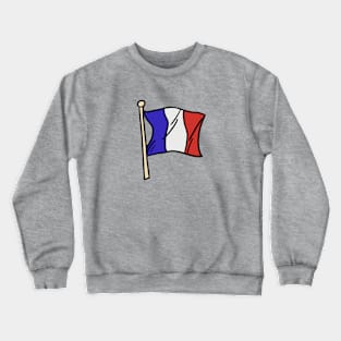 French Flag Illustration Crewneck Sweatshirt